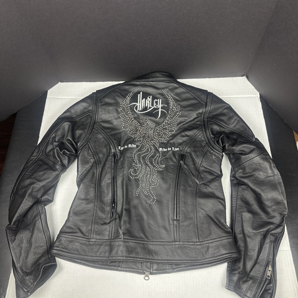 Harley-Davidson Riding Gear Small Majestic Leather Jacket Studs, Eagle, Vents